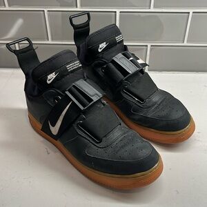 Nike Air Force 1 Low Utility AO1531-002 Black White Gum Leather Shoes Mens 11